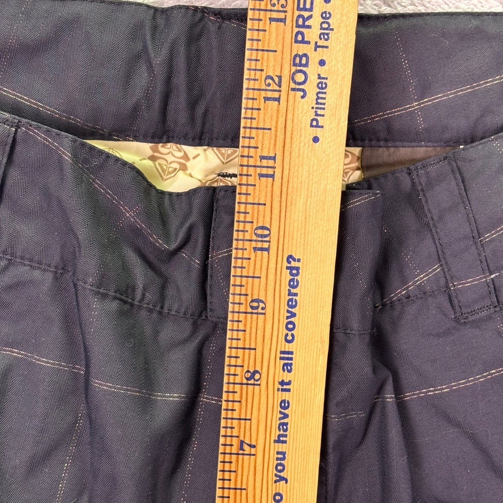 Roxy Women Snow Pants Large Black Pinstripe Utility Ski Snowboard 5K Waterproof - Picture 5 of 13